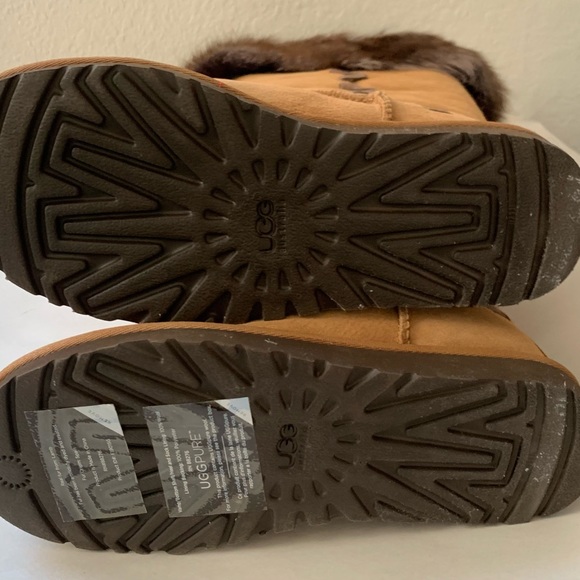 UGG AUSTRALIA Rosana Women’s Suede Waterproof Chestnut Mid Calf Boots 1008044 - Picture 10 of 12